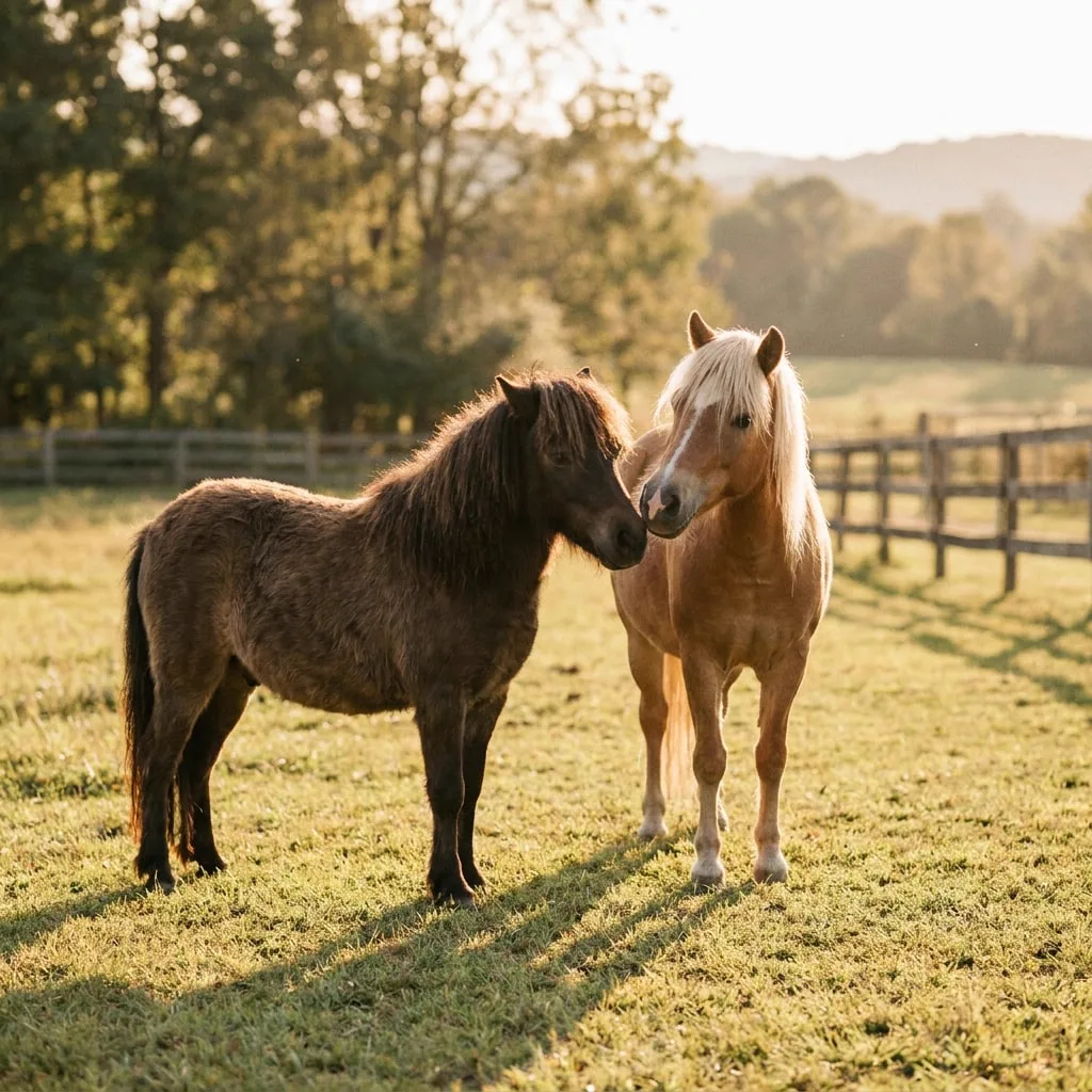 Paard in een rustige paddock